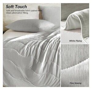 Cooling Blanket King Size New Soft Bedding Light Grey
